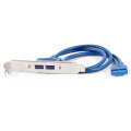 Cable de cabecera de 20 pines a USB 3.0, un soporte PCI hembra